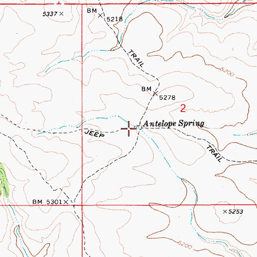 Topographic Map of Antelope Spring, ID