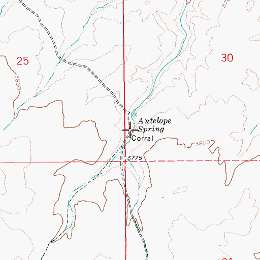 Topographic Map of Antelope Spring, ID