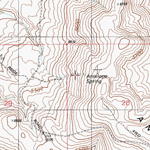 Topographic Map of Antelope Spring, ID