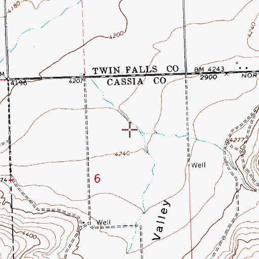 Topographic Map of Antelope Valley, ID