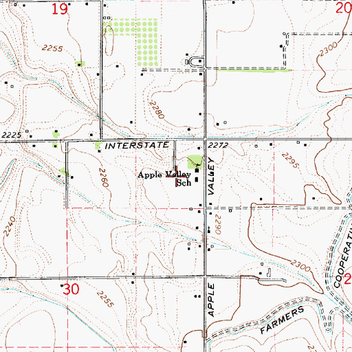 Topographic Map of Apple Valley School, ID