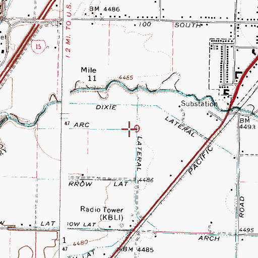 Topographic Map of Arc Lateral, ID