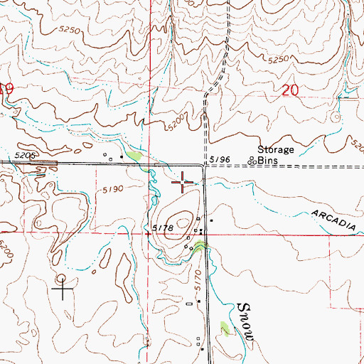 Topographic Map of Arcadia Canal, ID