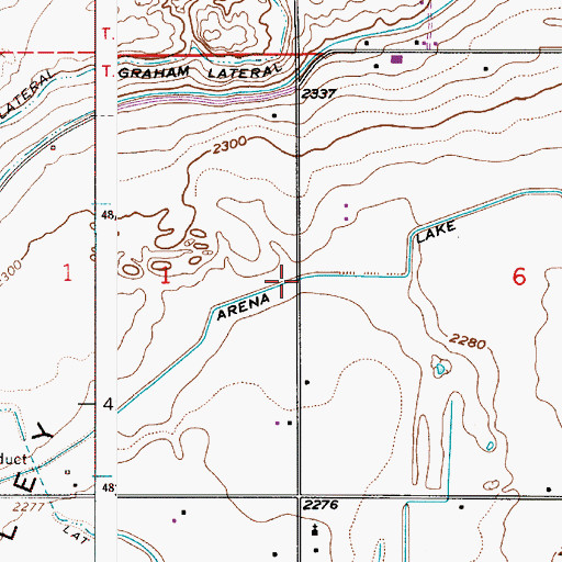 Topographic Map of Arena Lake Drain, ID
