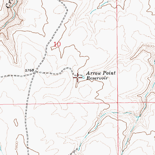 Topographic Map of Arrow Point Reservoir, ID
