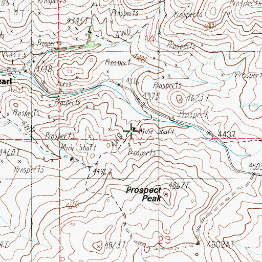 Topographic Map of Aspen Mine, ID
