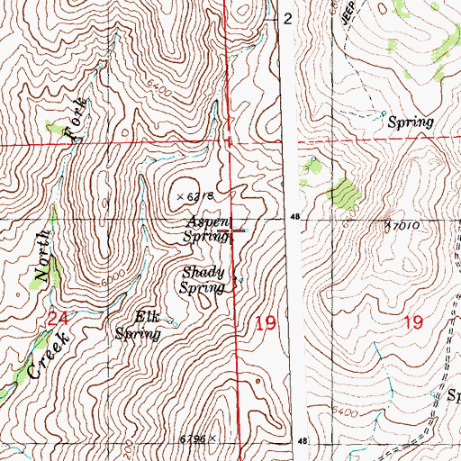 Topographic Map of Aspen Spring, ID