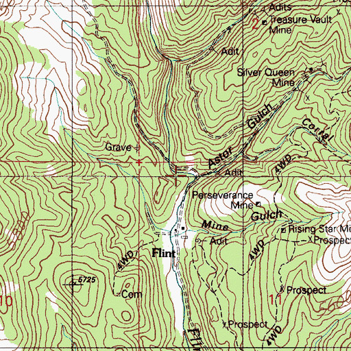 Topographic Map of Astor Gulch, ID