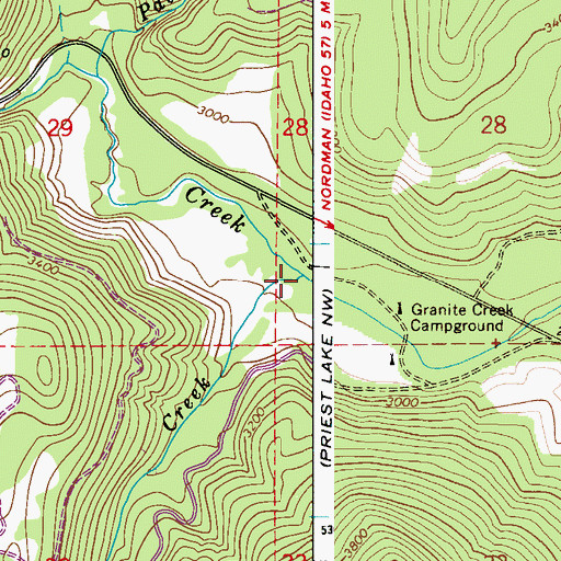Topographic Map of Athol Creek, ID