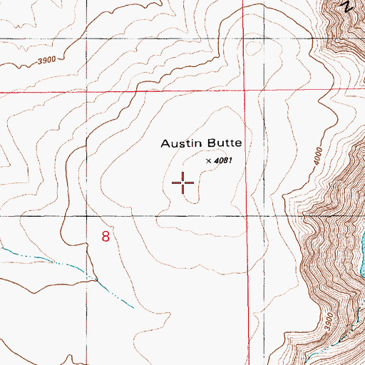 Topographic Map of Austin Butte, ID