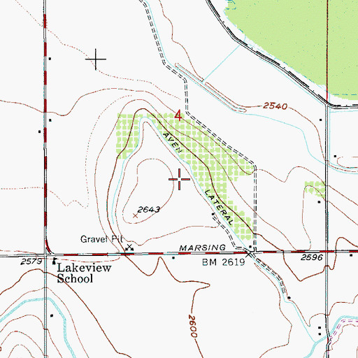 Topographic Map of Aven Lateral, ID