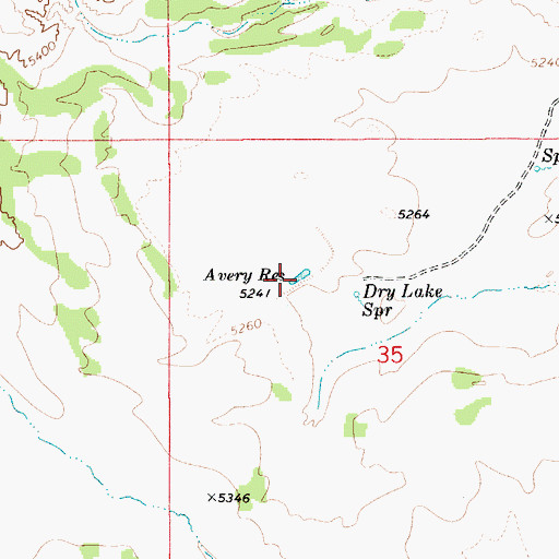 Topographic Map of Avery Reservoir, ID