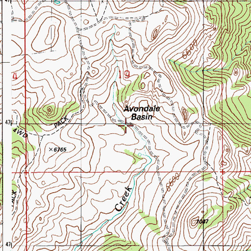 Topographic Map of Avondale Basin, ID