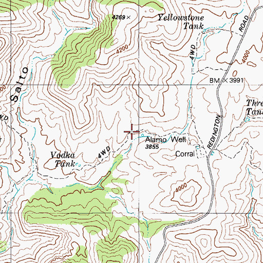 Topographic Map of Alamo Well, AZ
