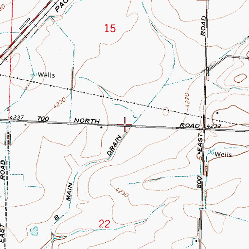 Topographic Map of B Main Drain, ID