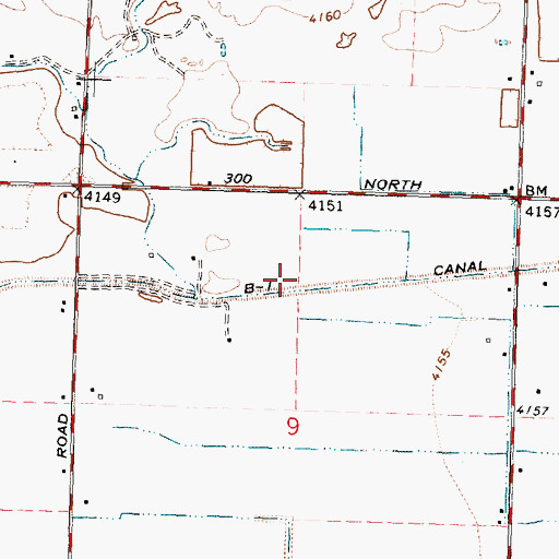 Topographic Map of B-1 Canal, ID