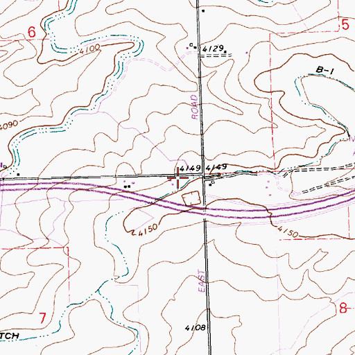 Topographic Map of B-1 Ditch, ID
