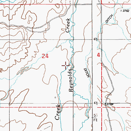 Topographic Map of Babbington Creek, ID