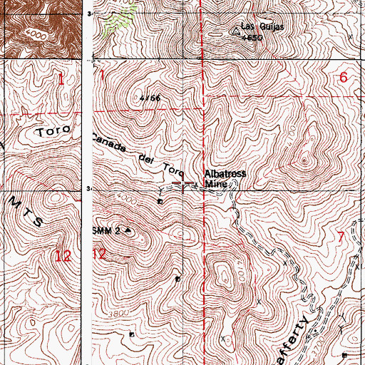 Topographic Map of Albatross Mine, AZ