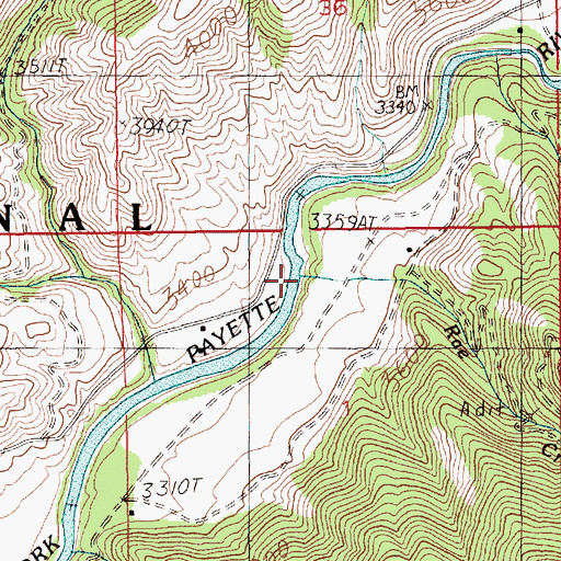 Topographic Map of Bae Creek, ID