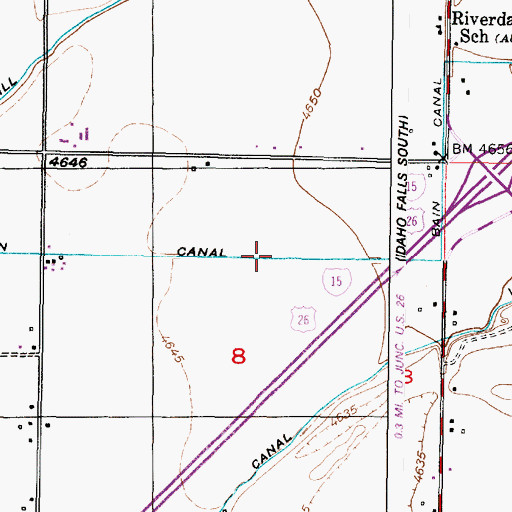 Topographic Map of Bain Canal, ID