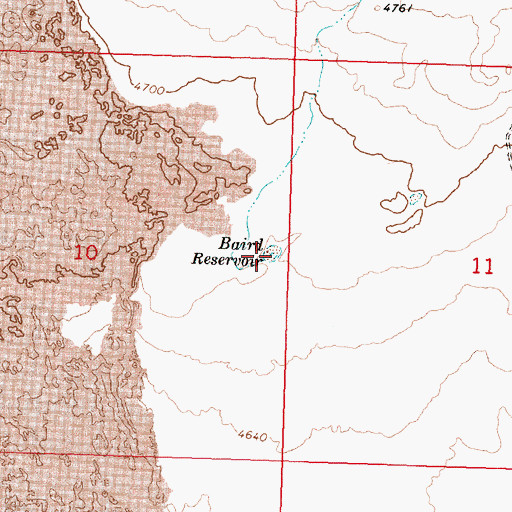 Topographic Map of Baird Reservoir, ID
