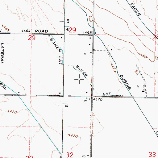 Topographic Map of Baker Lateral, ID