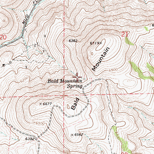 Topographic Map of Bald Mountain Spring, ID