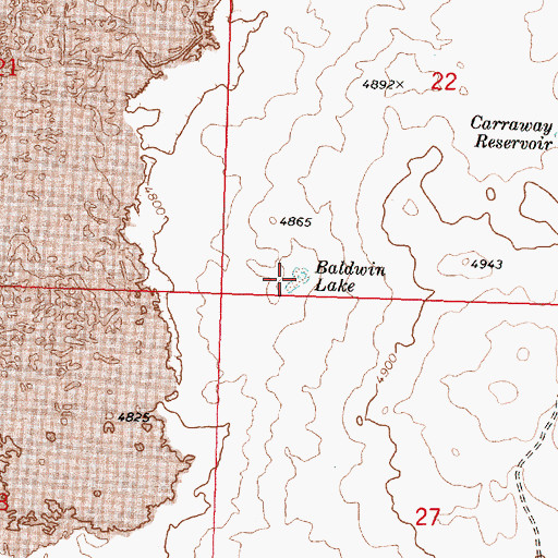 Topographic Map of Baldwin Lake, ID