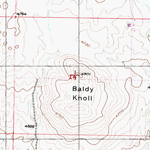 Topographic Map of Baldy Knoll, ID