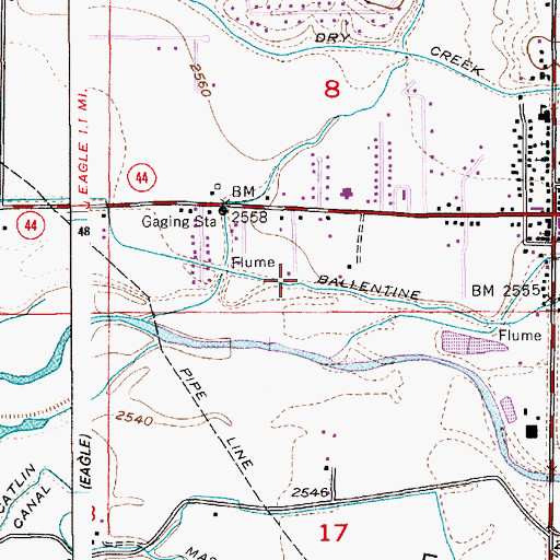 Topographic Map of Ballentine Canal, ID