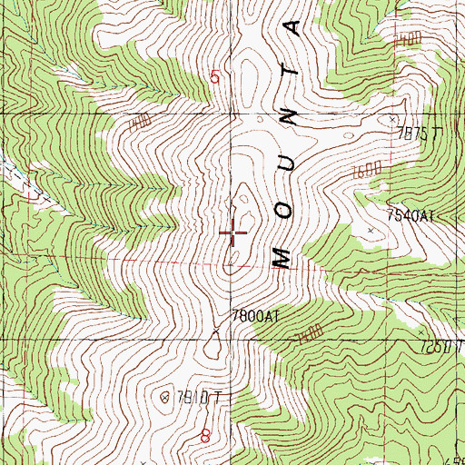 Topographic Map of Bally Mountains, UT