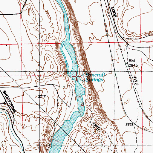 Topographic Map of Bancroft Springs, ID