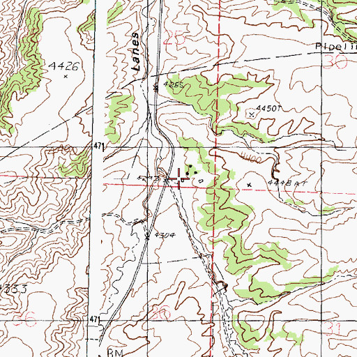 Topographic Map of Barkdull Ranch, ID
