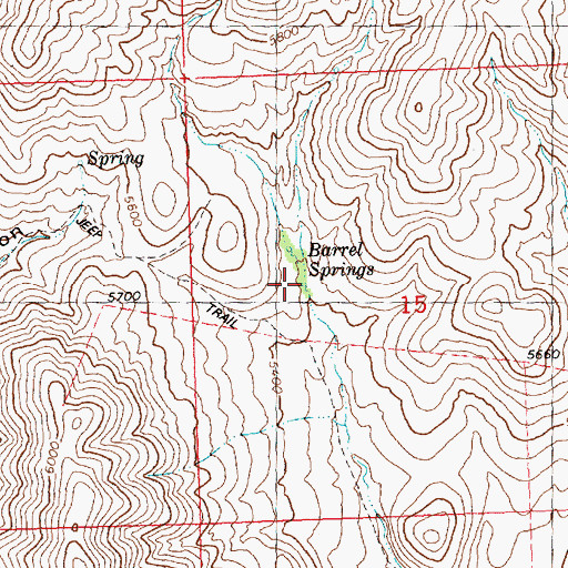 Topographic Map of Barrel Springs, ID