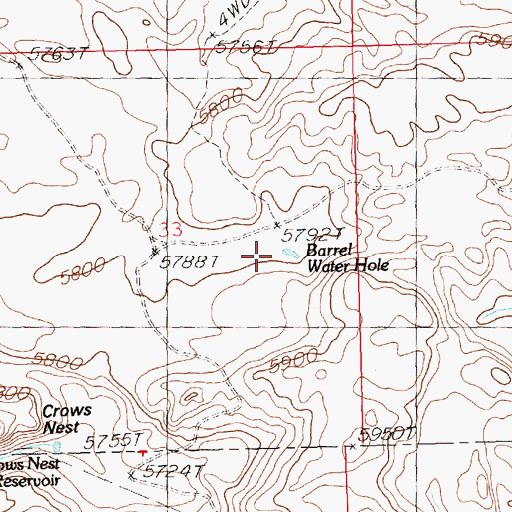 Topographic Map of Barrel Water Hole, ID