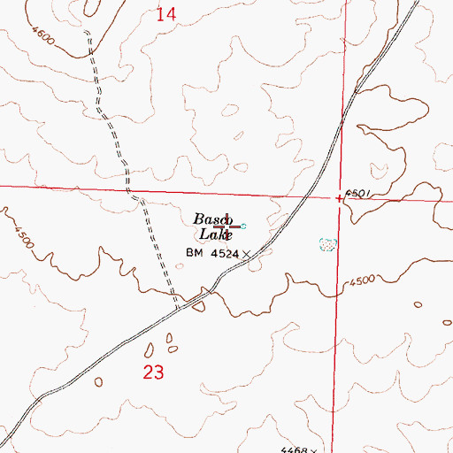 Topographic Map of Basco Lake, ID