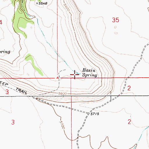 Topographic Map of Basin Spring, ID