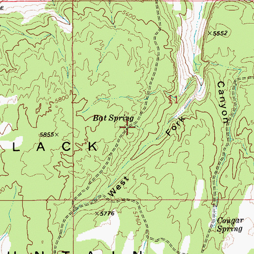 Topographic Map of Bat Spring, ID