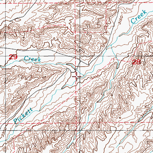 Topographic Map of Bates Creek, ID