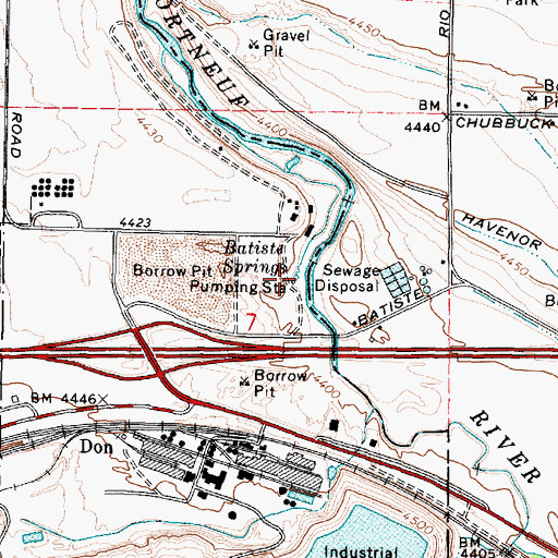Topographic Map of Batiste Springs, ID