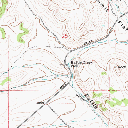 Topographic Map of Battle Creek Well, ID
