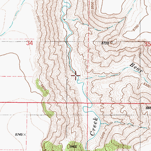 Topographic Map of Bear Creek, ID