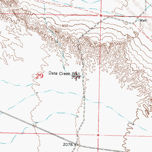 Topographic Map of Date Creek Well, AZ