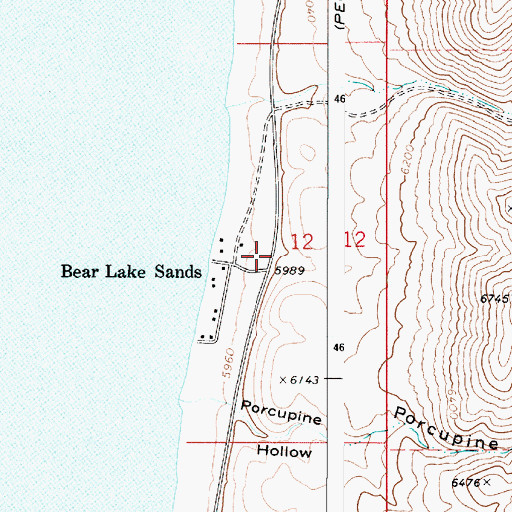 Topographic Map of Bear Lake Sands, ID