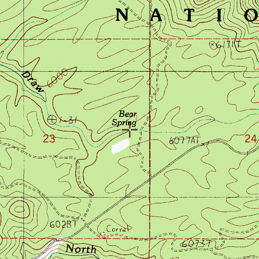 Topographic Map of Bear Spring, ID