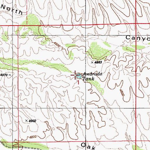 Topographic Map of Andrada Tank, AZ