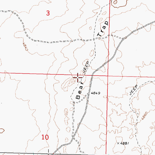 Topographic Map of Bear Trap Lava Tube, ID