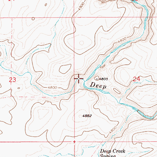 Topographic Map of Beaver Creek, ID