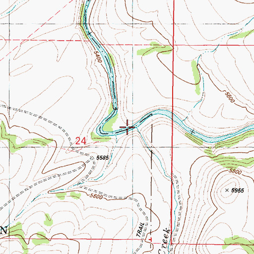 Topographic Map of Beaver Creek, ID